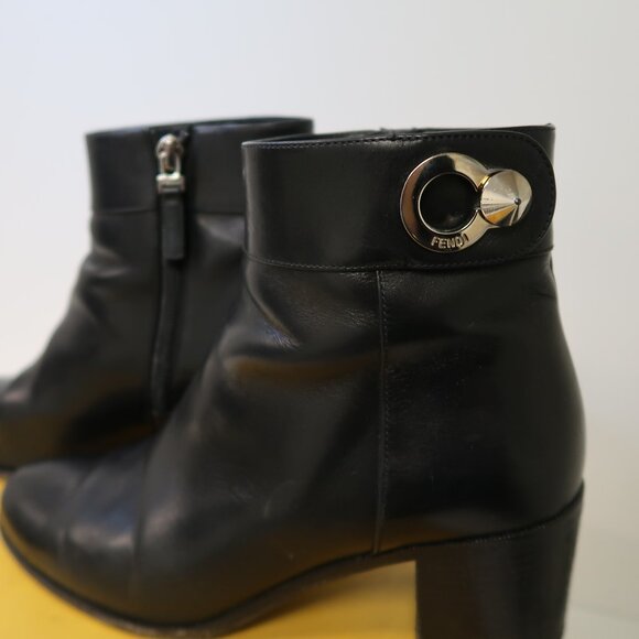 FENDI black ankle boots in size 37 - Picture 2 of 7